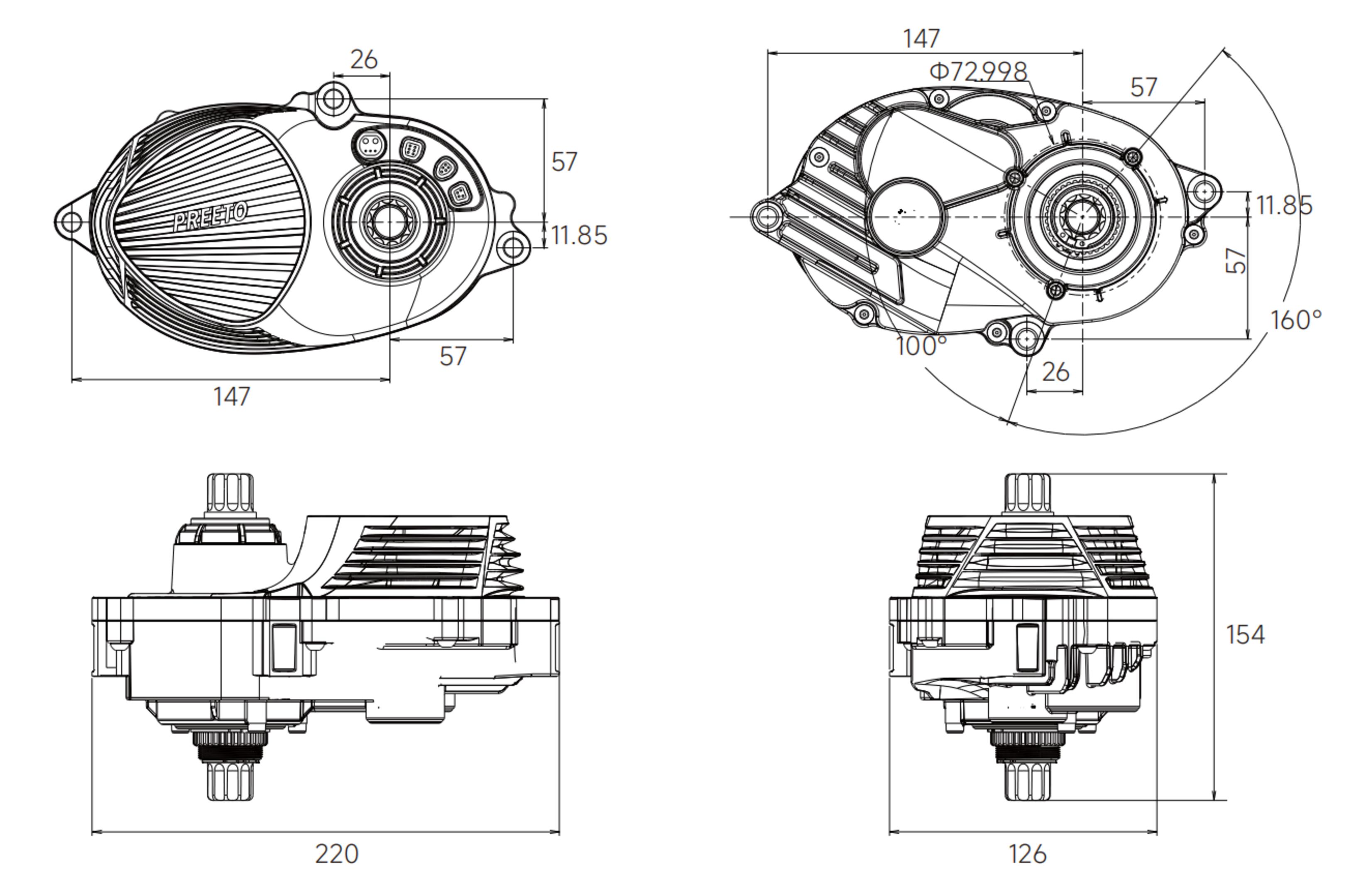 110nm mid drive motor p110 preeto